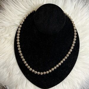 925 Classic Silver Beaded Necklace - Elegant Women’s Jewelry